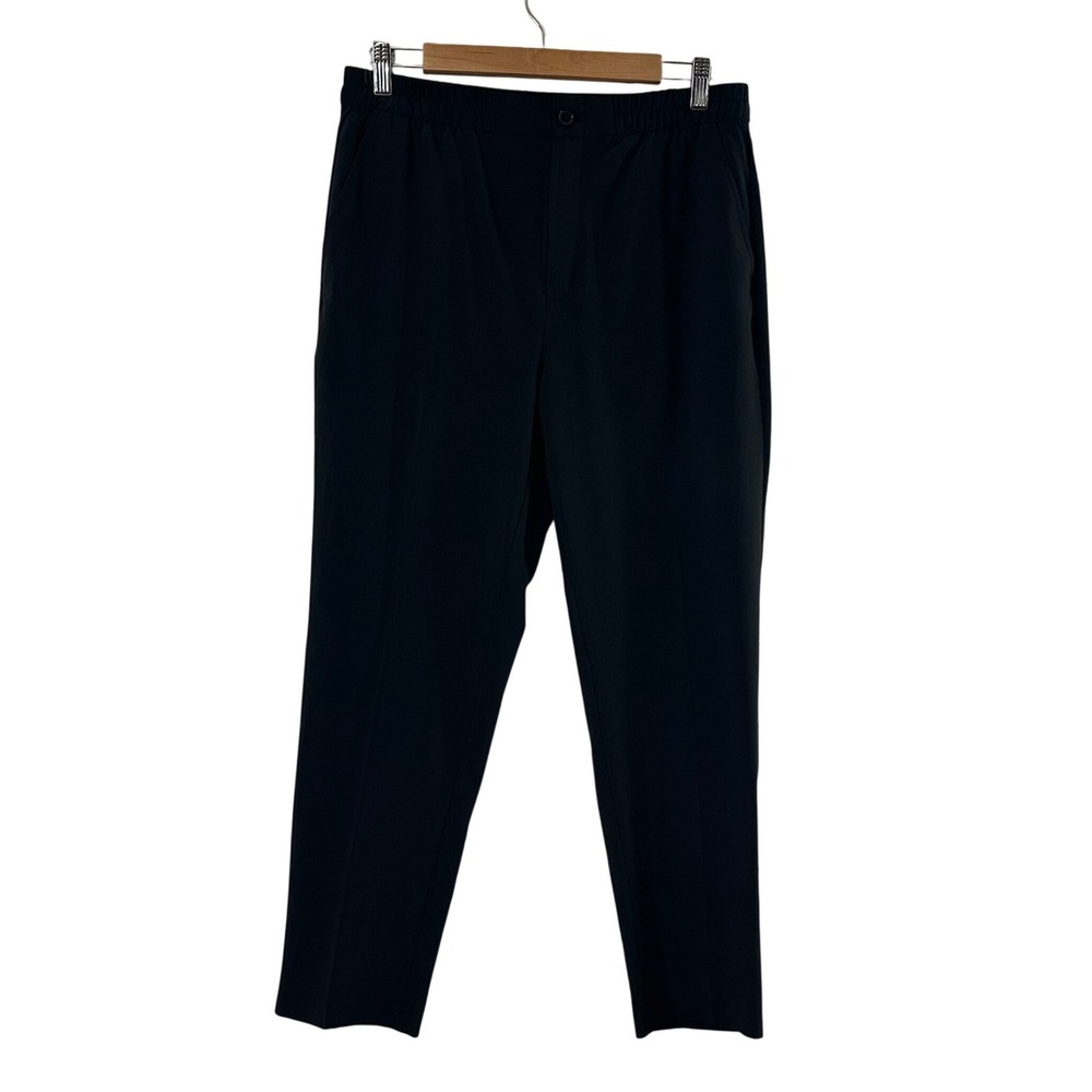 Banana Republic Airstretch Pants Women's M Black Elastic Waist Tapered Chino